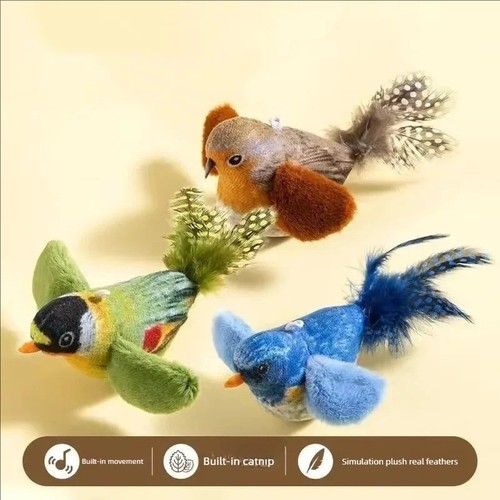 Interactive hanging bird - bird, cat