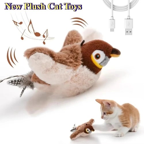 Interactive flying bird cat - flying,