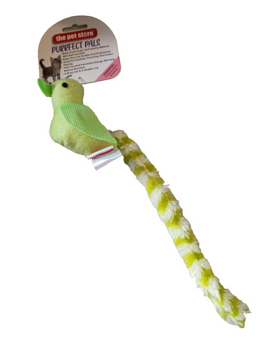 Cat toy green bird - -,