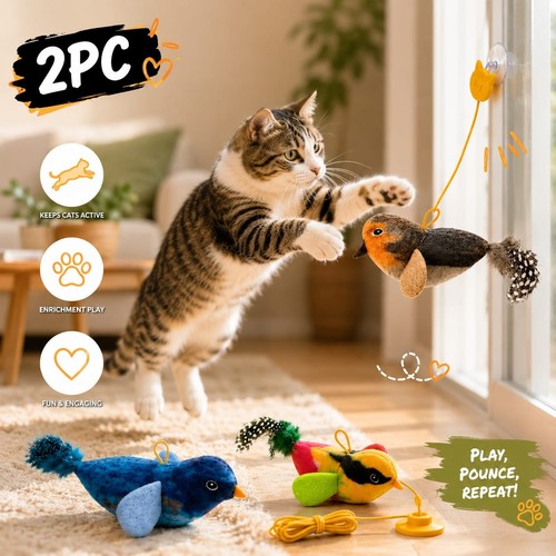 2pcs interactive cat bird - interactive,