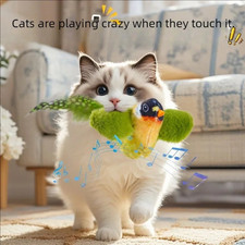 Interactive Hanging Bird Cat
