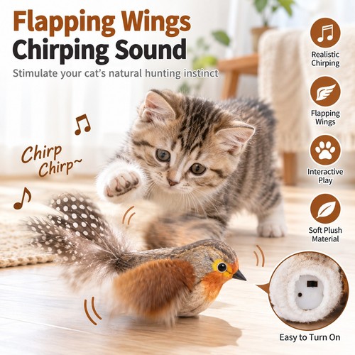 Simulation bird cat toy - simulation,