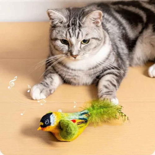 Green interactive bird cat toy - bird,